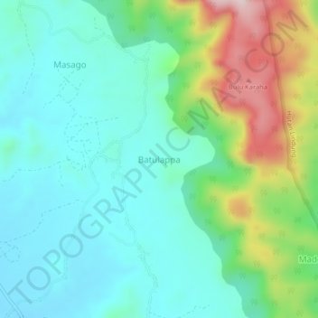 Batulappa topographic map, elevation, terrain