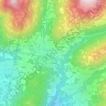 Cagiallo topographic map, elevation, terrain