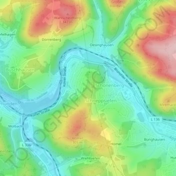Auf'm Löh topographic map, elevation, terrain