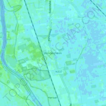 Windesheim topographic map, elevation, terrain