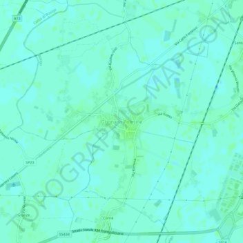 Grignano Polesine topographic map, elevation, terrain
