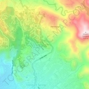Red Gal Ring topographic map, elevation, terrain
