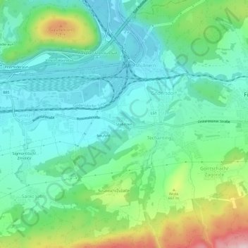 Stobitzen topographic map, elevation, terrain