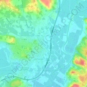 Calquières topographic map, elevation, terrain