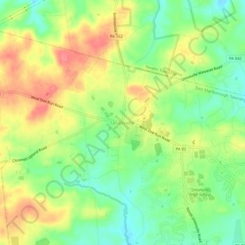 Unionville topographic map, elevation, terrain