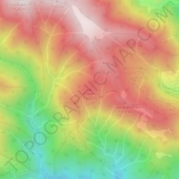 Proieni topographic map, elevation, terrain