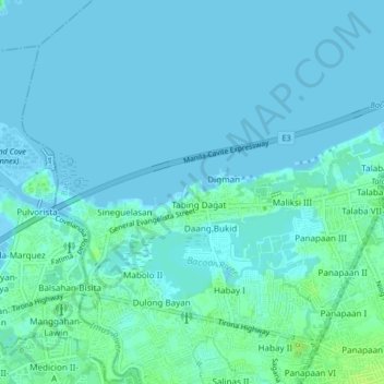 Tabing Dagat topographic map, elevation, terrain