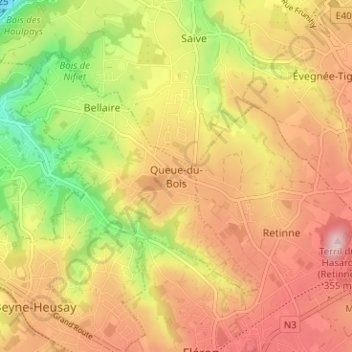 Queue-du-Bois topographic map, elevation, terrain