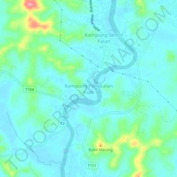 Kampung Pengkalan Kuin topographic map, elevation, terrain