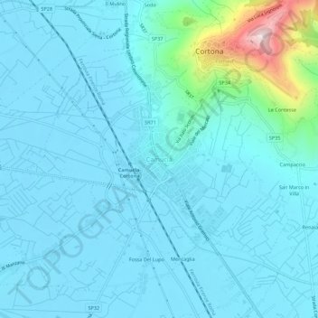 Camucia topographic map, elevation, terrain