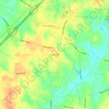Correll Park topographic map, elevation, terrain