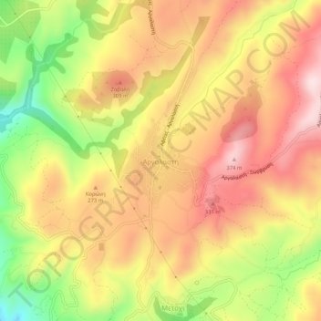 Argalasti topographic map, elevation, terrain