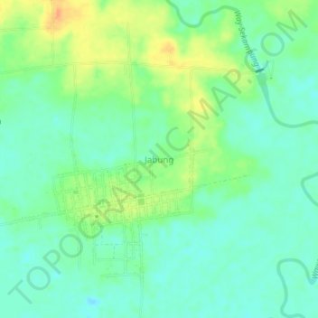 Jabung topographic map, elevation, terrain