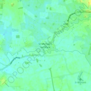 St Michael's on Wyre topographic map, elevation, terrain