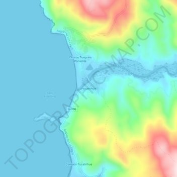 Pucatrihue topographic map, elevation, terrain