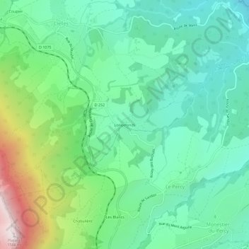 Longefonds topographic map, elevation, terrain