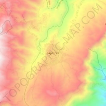 Zapatoca topographic map, elevation, terrain