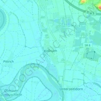 Kößnach topographic map, elevation, terrain