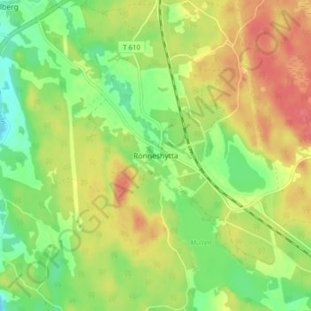 Rönneshytta topographic map, elevation, terrain