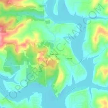 Cape Fair topographic map, elevation, terrain