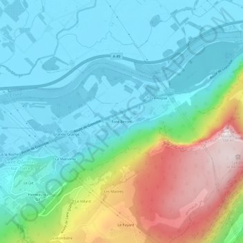Font Besset topographic map, elevation, terrain
