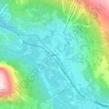 Bjorli topographic map, elevation, terrain