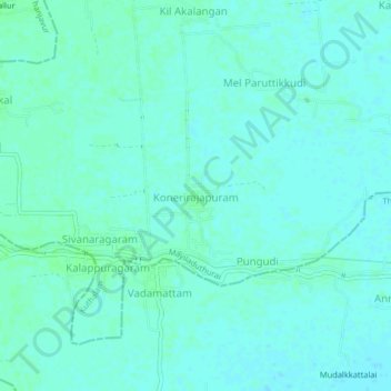 Konerirajapuram topographic map, elevation, terrain