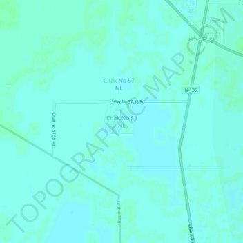 Chak No 58 NL topographic map, elevation, terrain