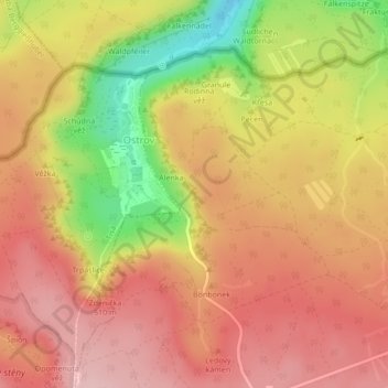 Čert topographic map, elevation, terrain