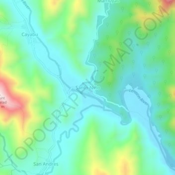 Santo Niño topographic map, elevation, terrain