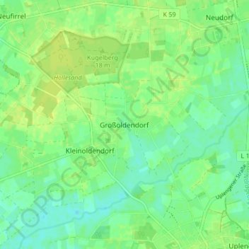 Großoldendorf topographic map, elevation, terrain