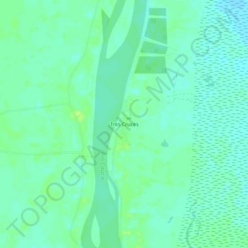 Tres Cruces topographic map, elevation, terrain