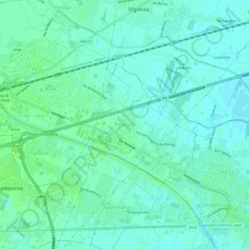 Perarolo topographic map, elevation, terrain