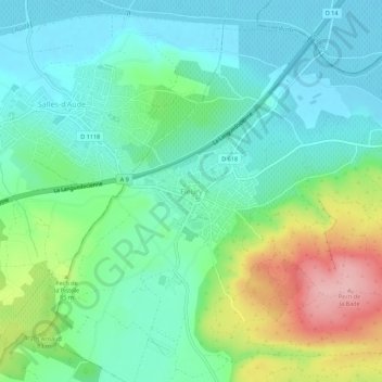Fleury topographic map, elevation, terrain