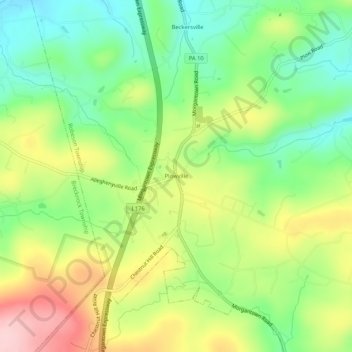 Plowville topographic map, elevation, terrain