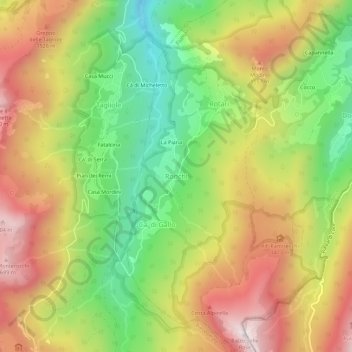 Ronchi topographic map, elevation, terrain