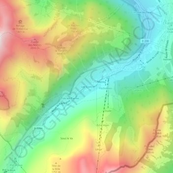 Les Crots topographic map, elevation, terrain