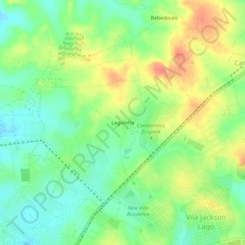 Lagoinha topographic map, elevation, terrain