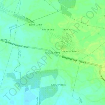 Velasco Ibarra topographic map, elevation, terrain