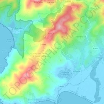 Guirgone topographic map, elevation, terrain