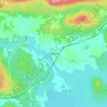 Segersta topographic map, elevation, terrain