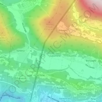 Ruins topographic map, elevation, terrain