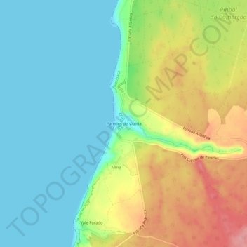 Paredes de Vitória topographic map, elevation, terrain