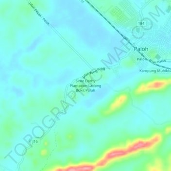Sime Darby Plantation Ladang Bukit Paloh topographic map, elevation, terrain