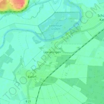 Leeseringen topographic map, elevation, terrain