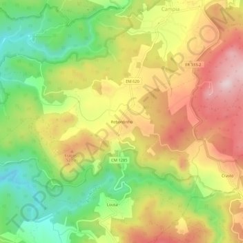 Rebordinho topographic map, elevation, terrain