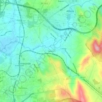 Rapadas topographic map, elevation, terrain