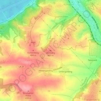 Kühberg topographic map, elevation, terrain