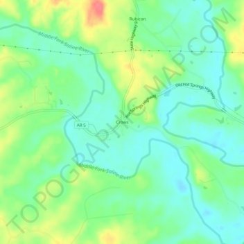 Crows topographic map, elevation, terrain
