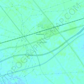 Singhawali topographic map, elevation, terrain